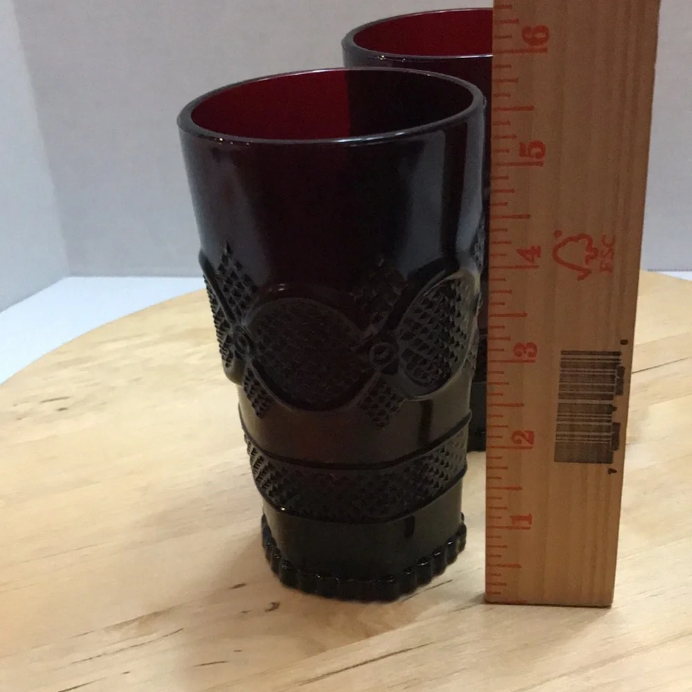 Vintage Avon Cape Cod Ruby Red 2 drinking glasses